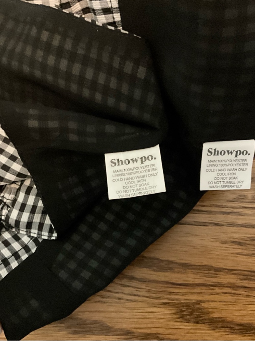 *SET*Showpo Gingham Checkered Black & White two-piece Set Skirt and crop top - Picture 10 of 11